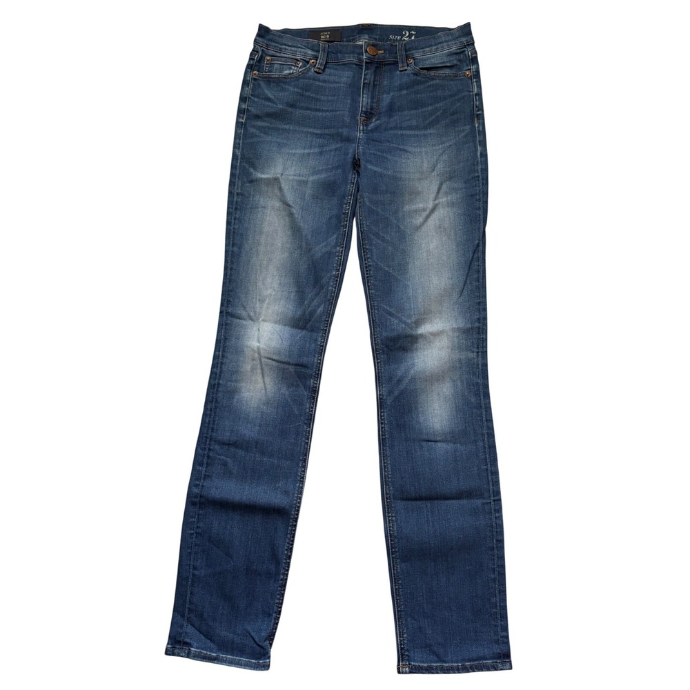 2/$20 J.Crew Women Jeans Blue Size 27 Reid Straight Leg Dark Wash Stretch‎ Denim